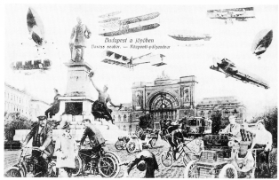 Budapest a j�v�ben, k�pes levelez�lap az 1910-es �vekb�l, Magyar Nemzeti M�zeum