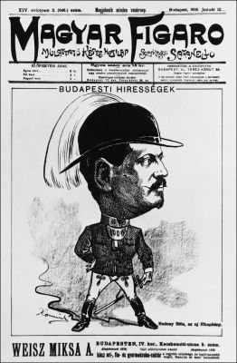 Rudnay B�la f�kapit�ny, 1896. Karikat�ra a Magyar Figaro c�m� lapb�l