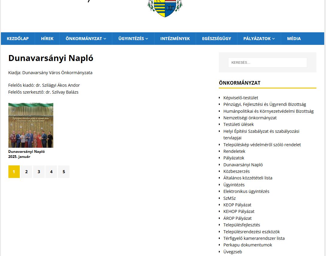 Dunavars�nyi napl� 2025.01.27.