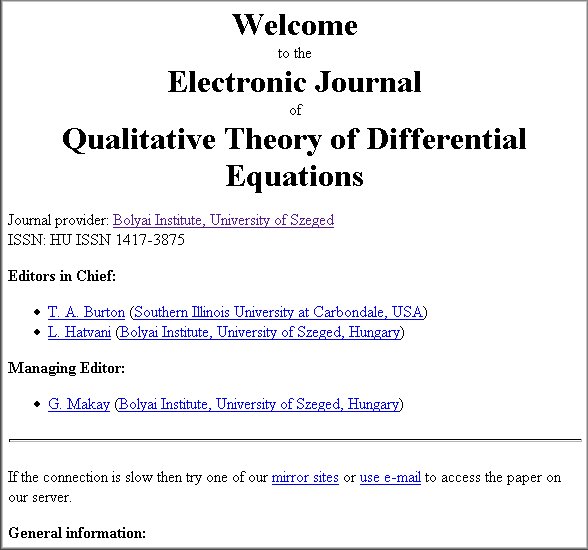 Electronic Journal of Qualitative Theory of Differential Equations 2004.07.21.