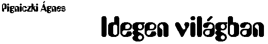 Pigniczki �gnes: Idegen vil�gban - fejl�c