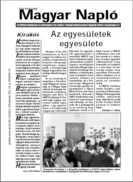 Horv�torsz�gi Magyar Napl� 2004.11.18.