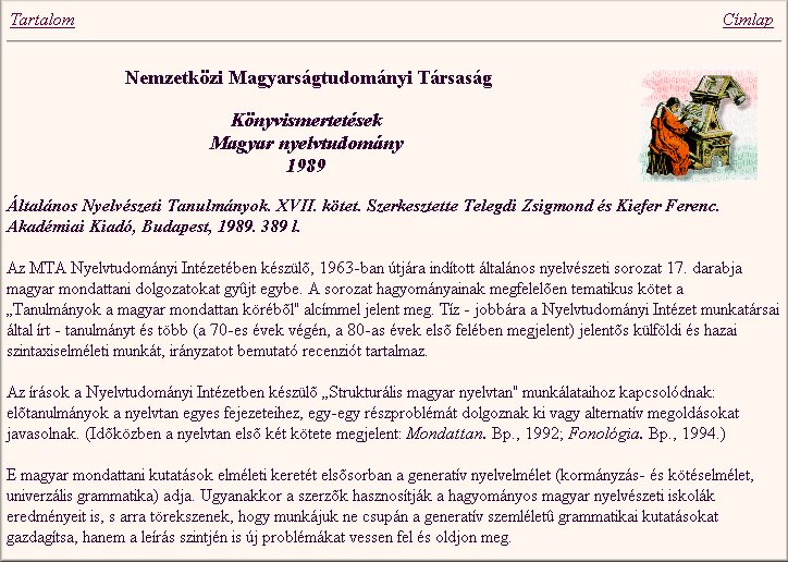 Hungarol�giai �rtes�t� 2004.11.25.