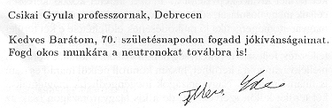 T. E. levele Cs.
Gy.-hoz
