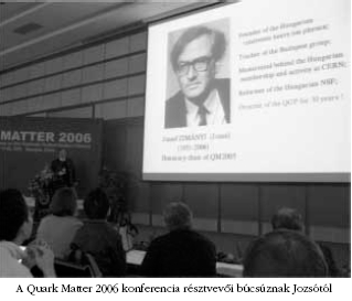 A Quark Matter r�sztvev�i b�cs�znak Jozs�t�l