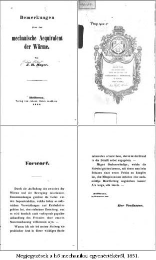 Megjegyz�sek a h� mechanikai
egyen�rt�k�r�l, 1851.