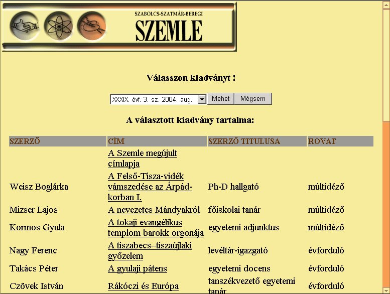 Szabolcs-Szatm�r-Beregi Szemle 2005.02.25.