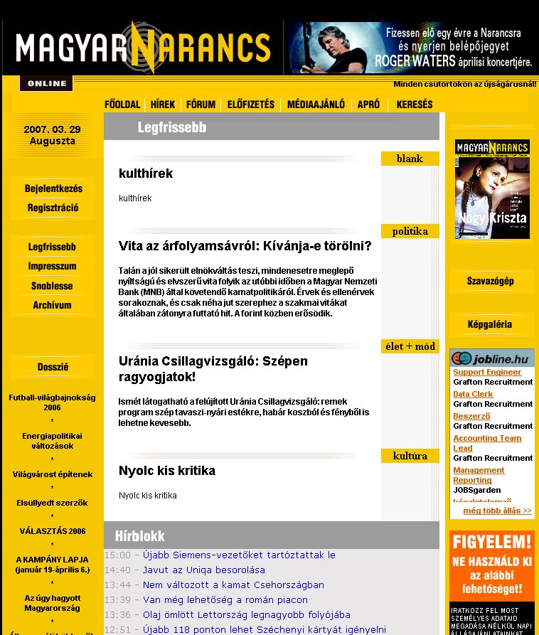 Magyar Narancs Online 2007.03.30.