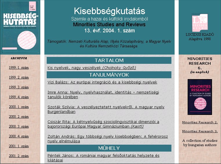 Kisebbs�gkutat�s 2005.03.10.