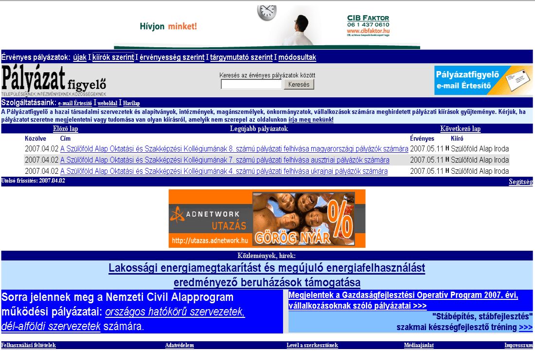 P�ly�zatfigyel� 2007.04.01.