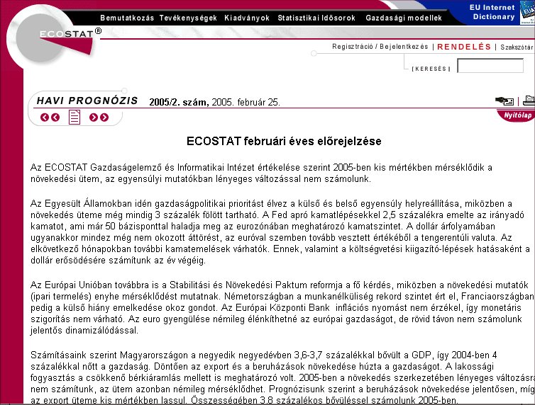 ECOSTAT Havi Progn�zis 2005.03.24.