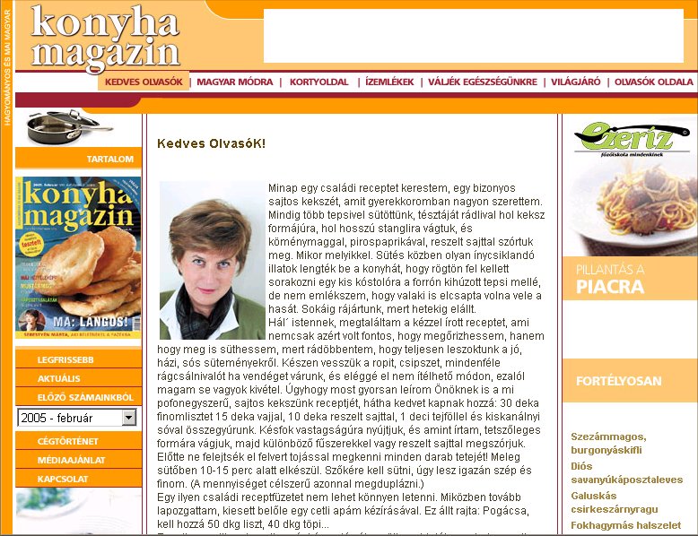 Hagyom�nyos �s Mai Magyar Konyha Magazin 2005.03.25.