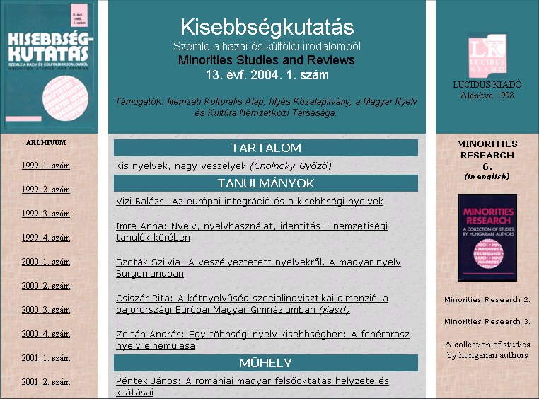 Kisebbs�gkutat�s 2005.04.11.