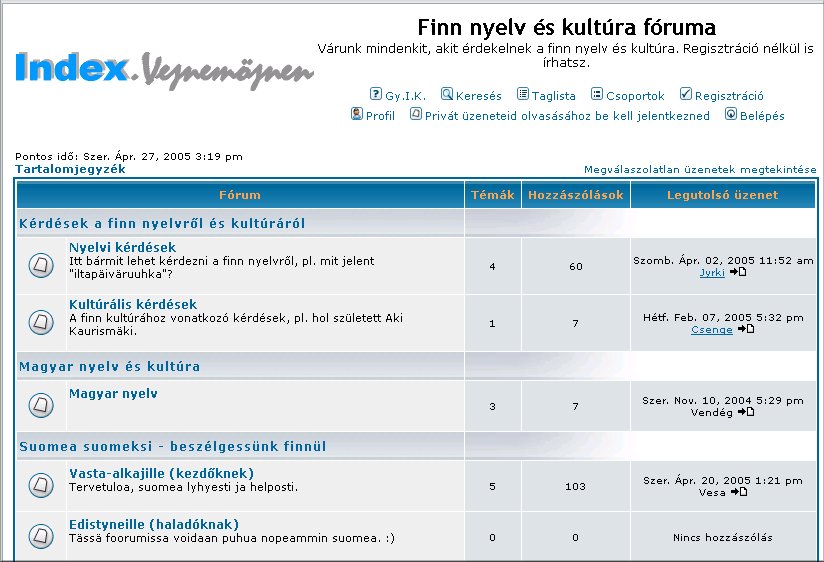 Index.Vejnem�jnen 2005.04.27.