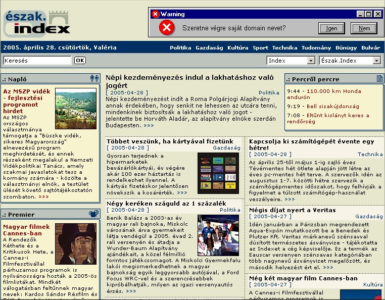 �szak.Index 2005.04.28.