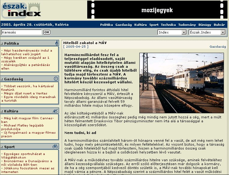 �szak.Index 2005.04.28.