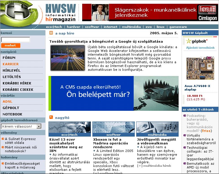 HWSW Informatikai H�rmagazin 2005.05.05.