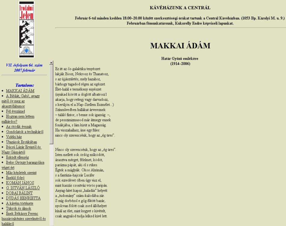 Irodalmi Jelen 2007.04.18.