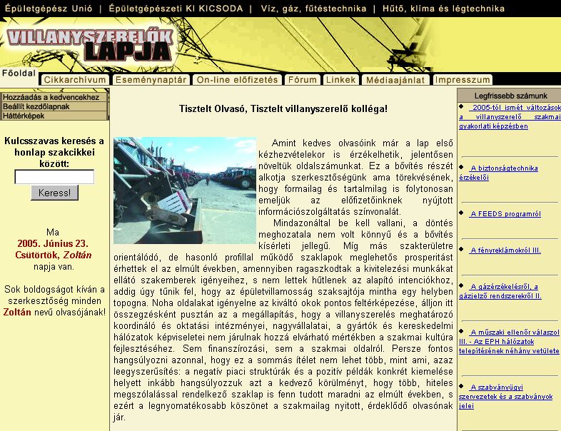 Villanyszerel�k lapja, 2005-06-23