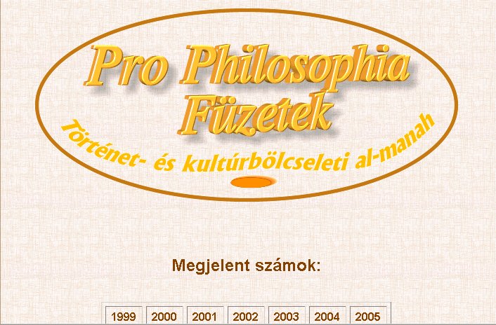 Pro Philosophia F�zetek 2005.08.05.