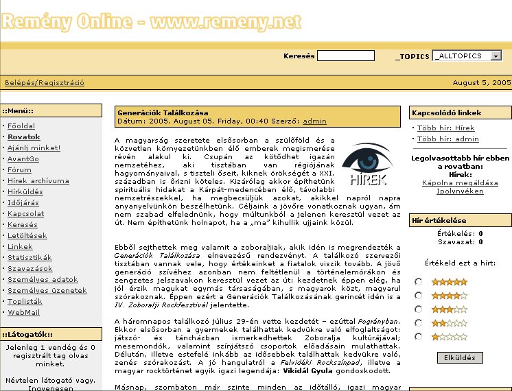 Rem�ny Online 2005.08.05.