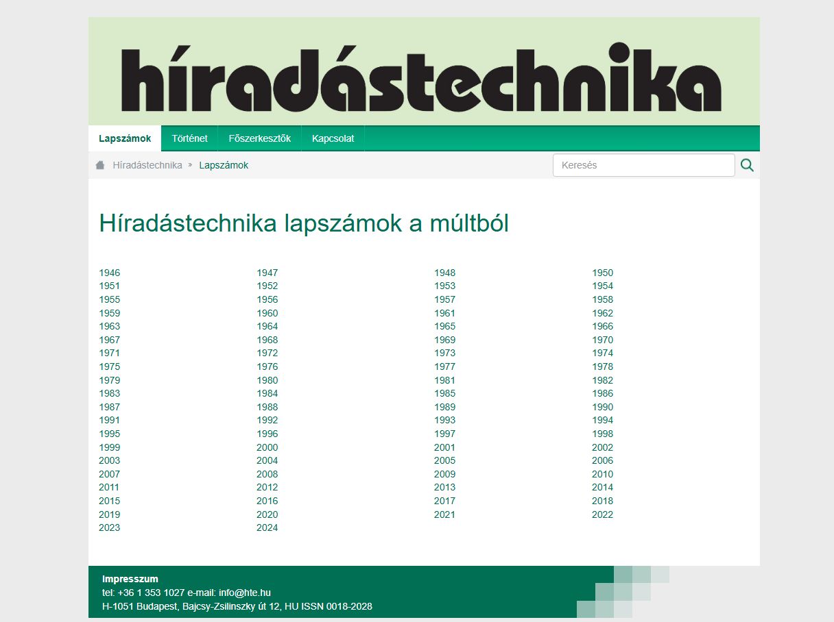 Magyar h�rad�stechnika  2024.11.11.