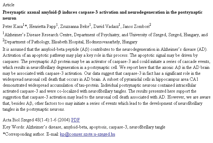 Acta Biologica Szegediensis, 2005-09-28