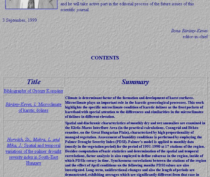Acta Climatologica, 2005-09-30