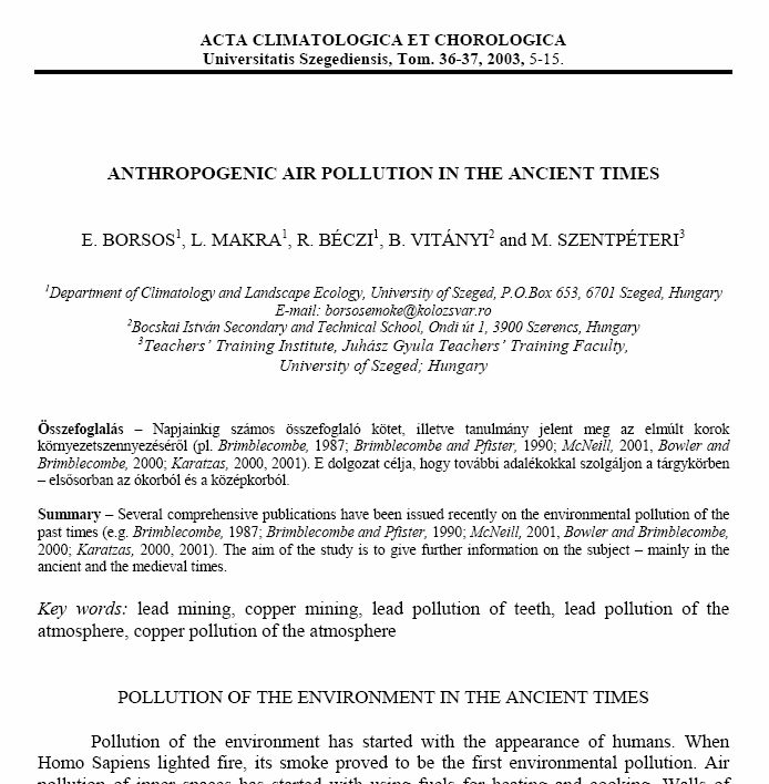 Acta Climatologica, 2005-09-30