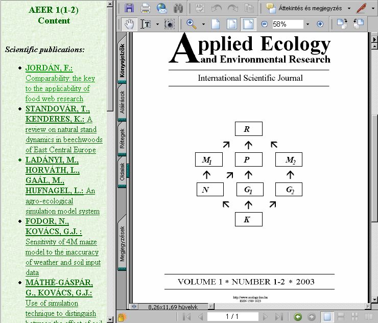 Applied Ecology and Environmental Research, 2005-10-03