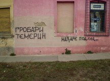 Magyarellenes falfirka Temerinben / Fotó: vajdasag.eu