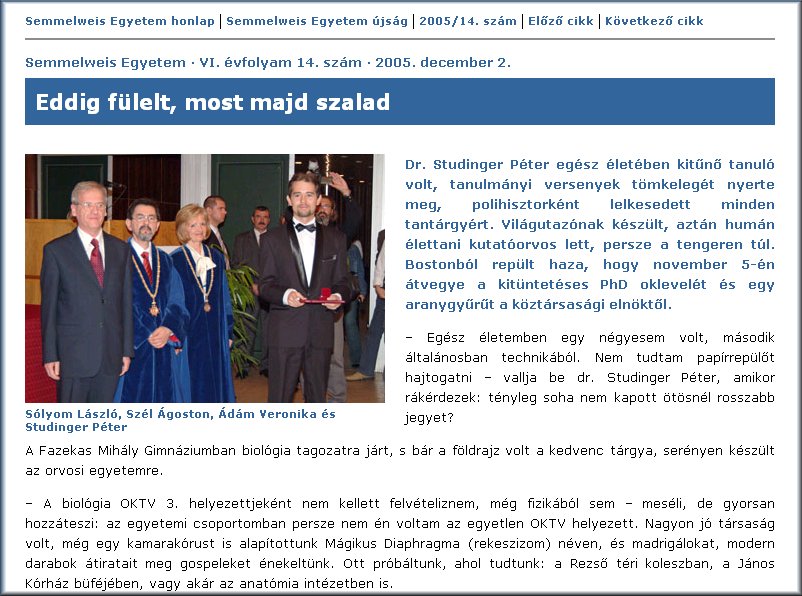 Semmelweis Egyetem 2006.03.25.