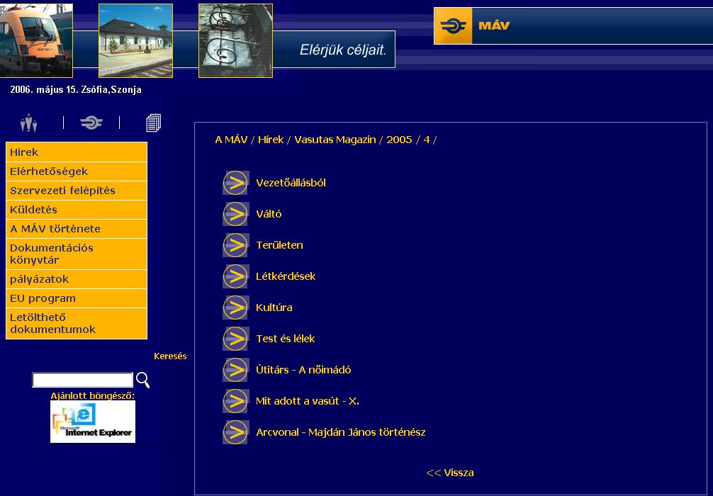 Vasutas Magazin, 2006-05-15
