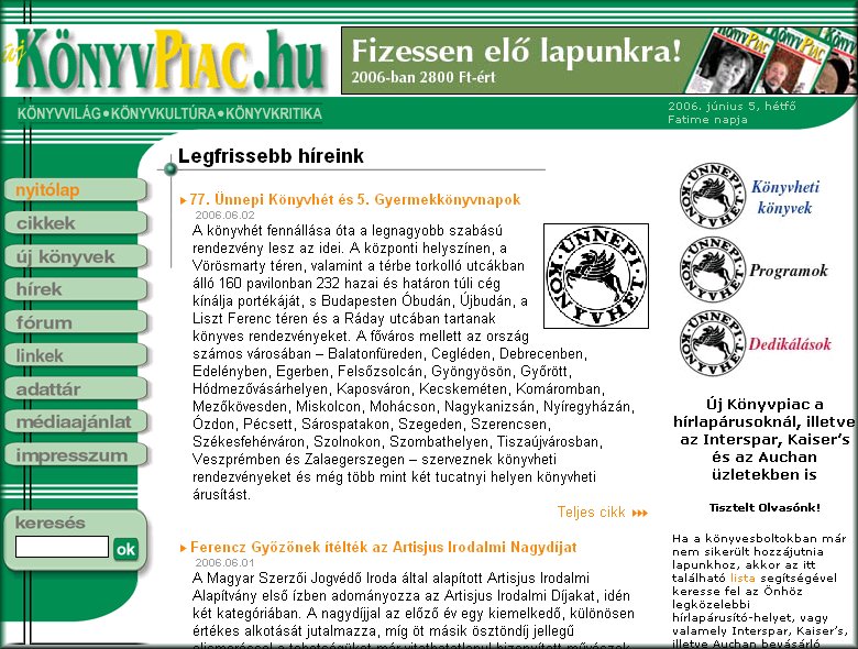 �j K�nyvPiac 2006.06.05.
