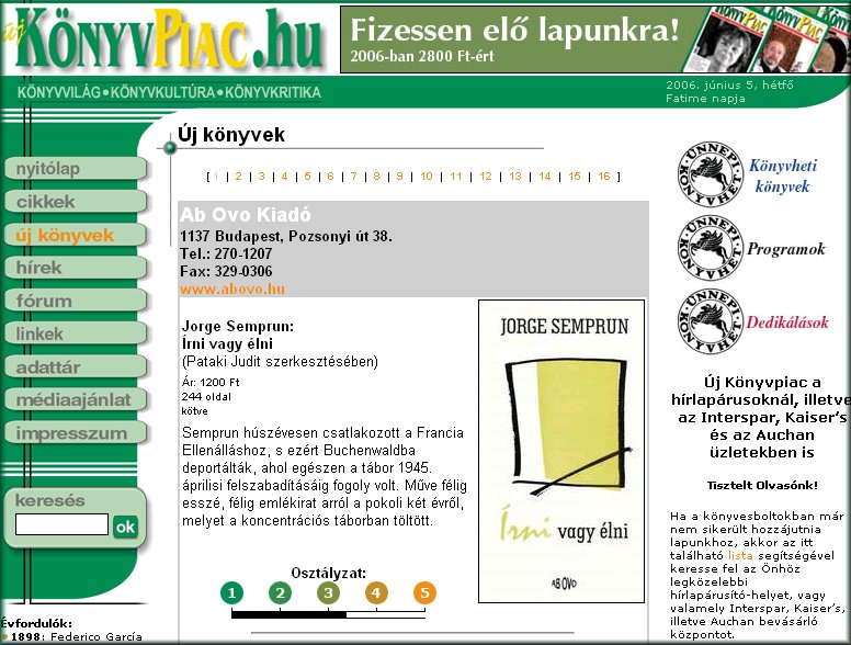 �j K�nyvPiac 2006.06.05.