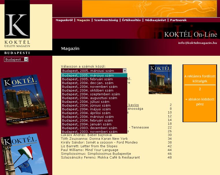 Kokt�l �zleti magazin, Budapesti, 2006-06-07
