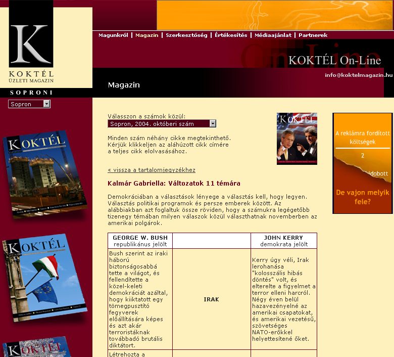 Kokt�l �zleti magazin, Soproni, 2006-06-12