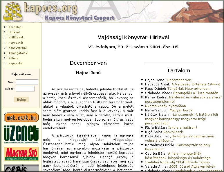 Vajdas�gi K�nyvt�ri H�rlev�l 2006.07.06.