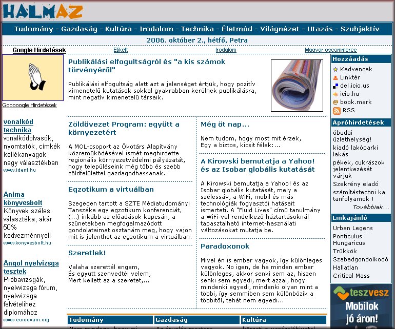 Halmaz 2006.10.02.