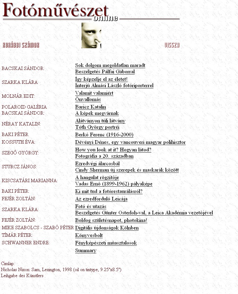 Fot�m�v�szet Online 2006.12.06.