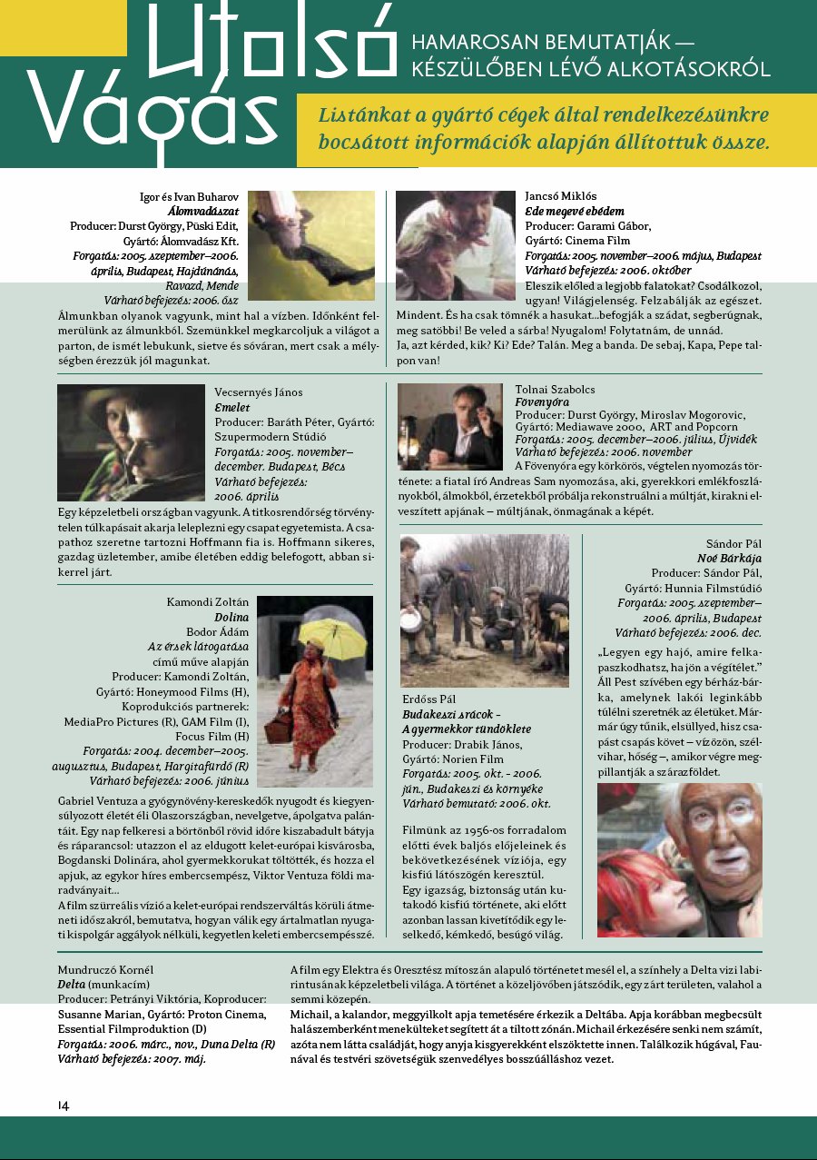 Magyar Filmuni� H�rlev�l 2006.12.13.