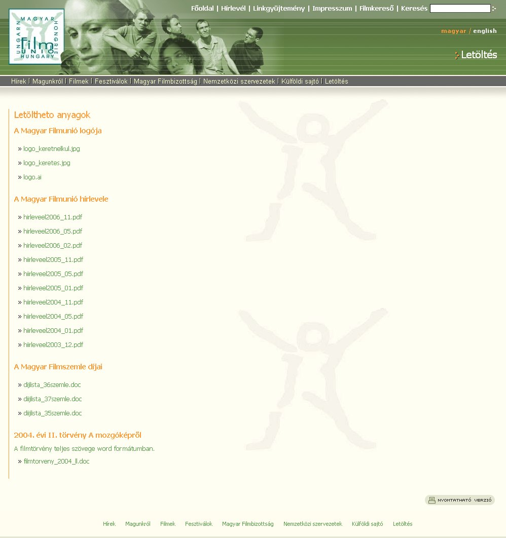 Magyar Filmuni� H�rlev�l 2006.12.13.