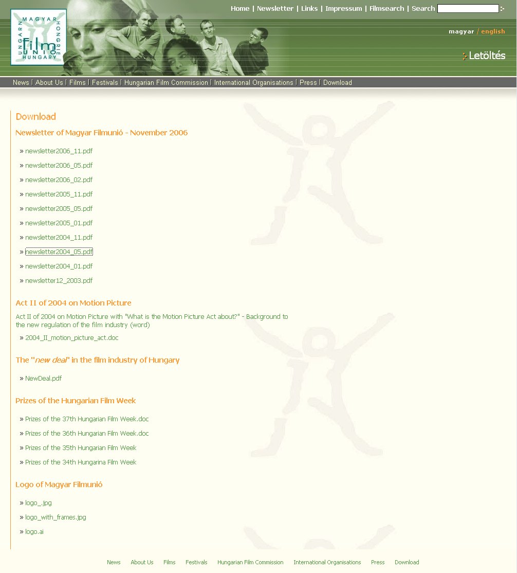 Magyar Filmuni� Newsletter 2006.12.13.