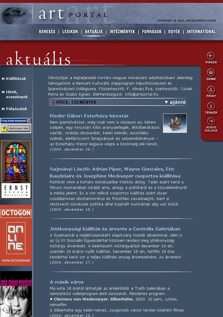 Artportal 2006.12.18.