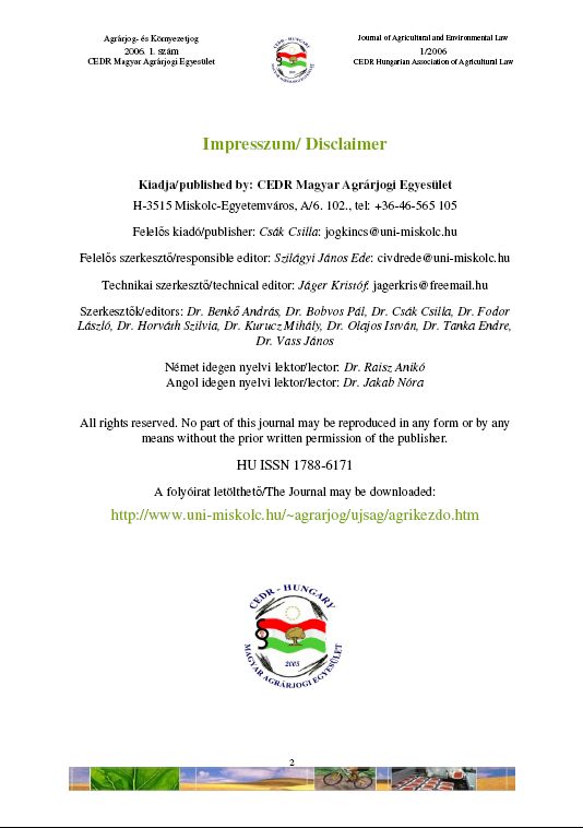 Agr�r- �s K�rnyezetjog 2007.01.23.