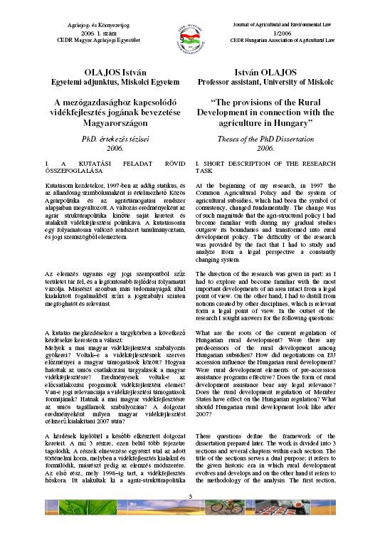 Agr�r- �s K�rnyezetjog 2007.01.23.