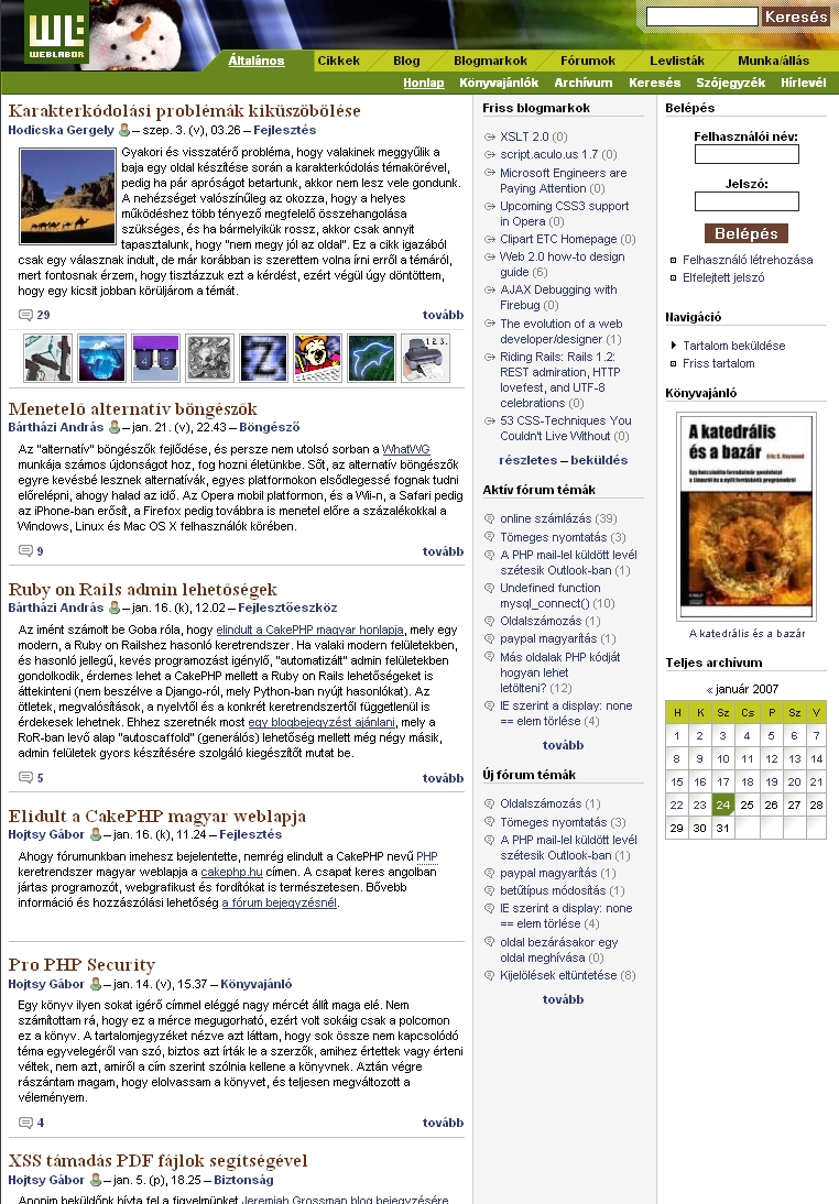 Weblabor 2007.01.24.