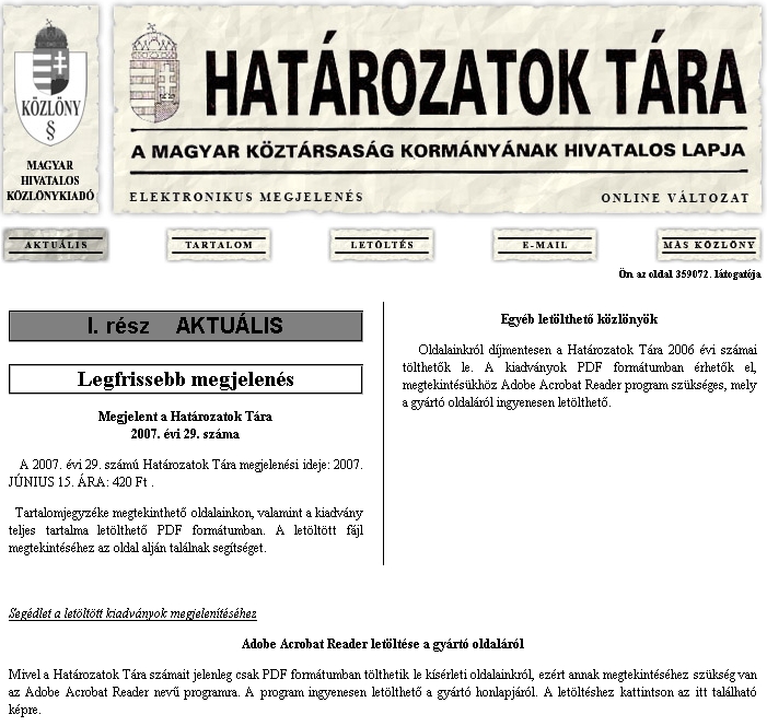 Hat�rozatok t�ra 2007.06.22.