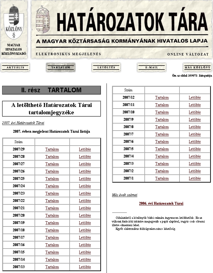 Hat�rozatok t�ra 2007.06.22.