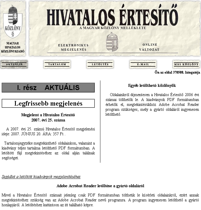 Hivatalos �rtes�t� 2007.06.25.